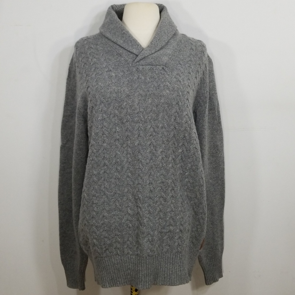 Ben Sherman Herren Grey Wool Cowl Neck Sweater Med
